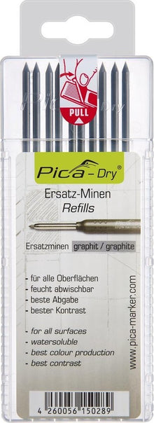 Pica DRY Refill-Set Graphite blister-version (10 leads/pack)