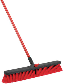 Libman 805 Push Broom, 24 in Sweep Face, 3 in L Trim, PET Polymer Bristle, 64 in