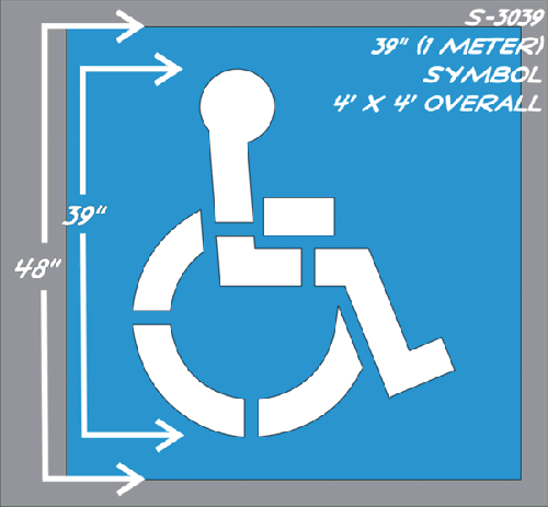 Rent a 39" Handicapped Stencil (Int'l Stand. Size) (0)
