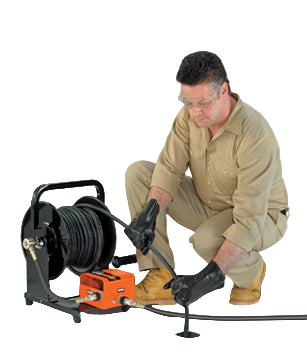 Handy-Reel Sewer Jet attachment with foot valve &150ft hose