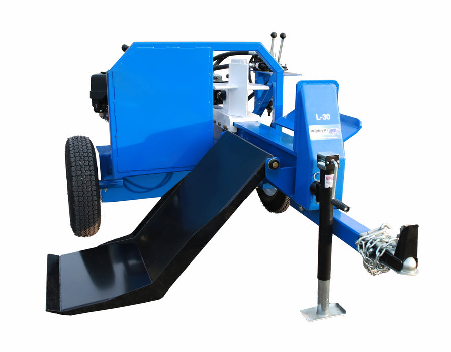 Wood Splitter, Mighty Blue Ox with Lift Tray