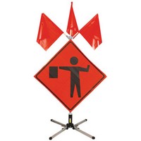 Flagger Ahead Sign Rental, 48"