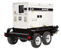 Generator Rental, 26KW (26,000 W) Single Phase, 36KW (45KVA) Three Phase Towable