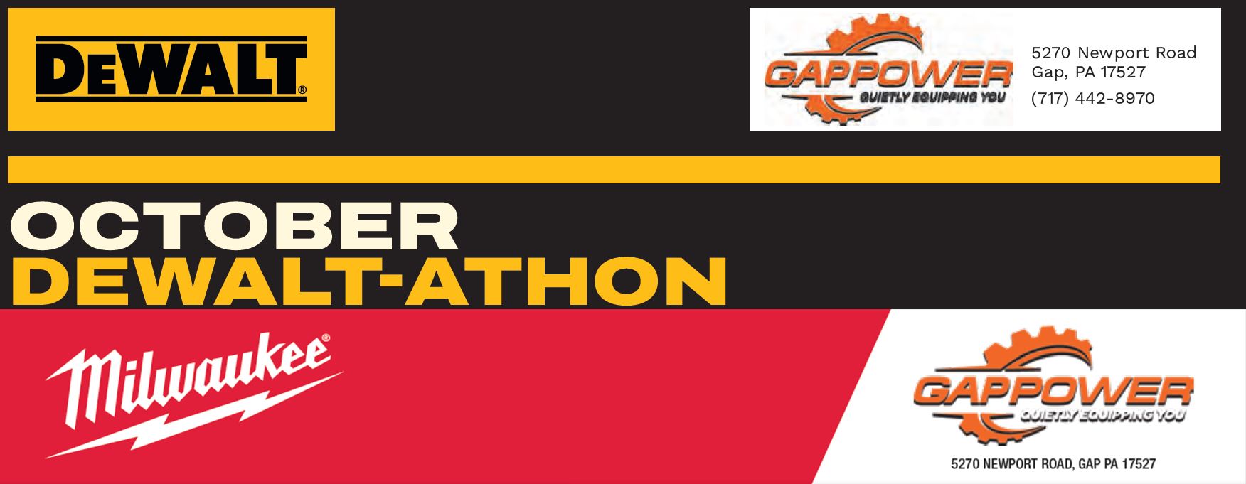 Major DeWalt/Milwaukee Tool Promo + Store-Wide Event. Over $20,000 In Door Prizes. Kick Off Friday 9/25 5am