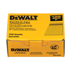 DEWALT Finish Nails, 20-Degree, 2-Inch, 16Ga, 2500-Pack