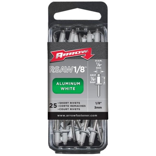 RSAW1/8  RIVET WHITE ALUM 1/8X1/8IN