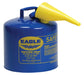 5 Gallon Steel Safety Can for Kerosene, Type I, Flame Arrester, Funnel, Blue - UI50FSB