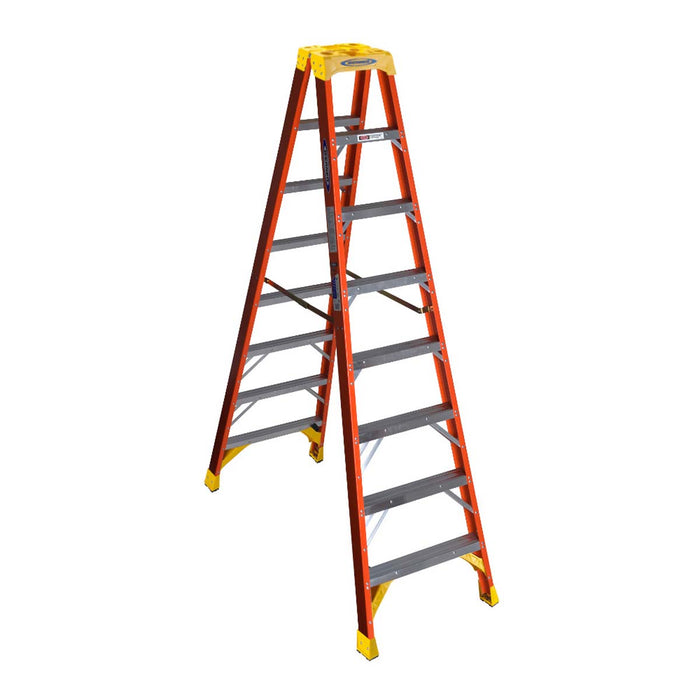 T6208 8 ft Type IA Fiberglass Twin Ladder