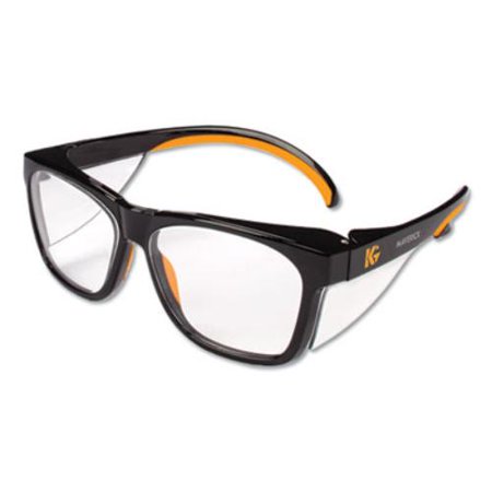 Maverick Safety Glasses Black/Orange with Clear Lenses