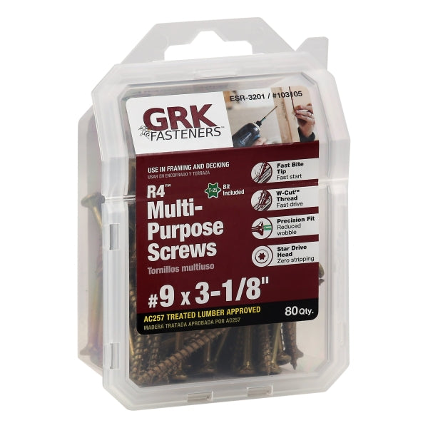 103105  SCREW R4 FRAME/DECK 9X3-1/8IN 80 Pack