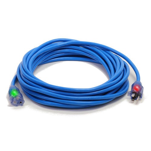 50' 10/3 Blue ProGlo Extension Cord, Lighted Ends