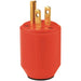 Eaton auto grip straight blade plug, #16 - #12 AWG, 15A, Industrial, 125V, Orange, Brass, 5-15P, Two-pole, three-wire, grounding, Nylon