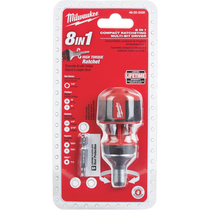 8-in-1 Compact Ratcheting Multi-Bit Driver