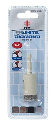ITM 3/4" White Diamond Tile Bit, 1/4" Hex Shank