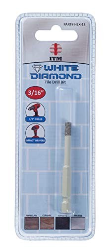 ITM 3/16" White Diamond Tile Bit, 1/4" Hex Shank