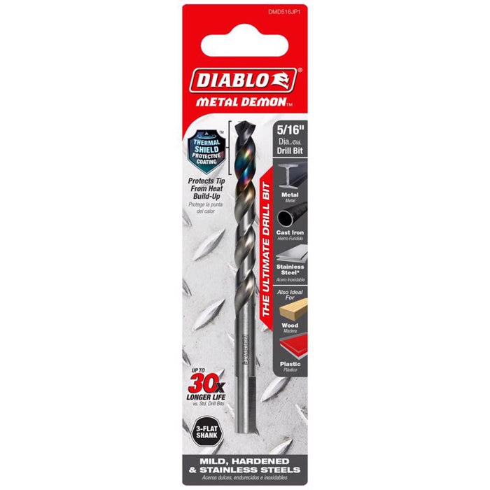 5/16" Metal Demon Drill Bit for Mild, Hardened and SS