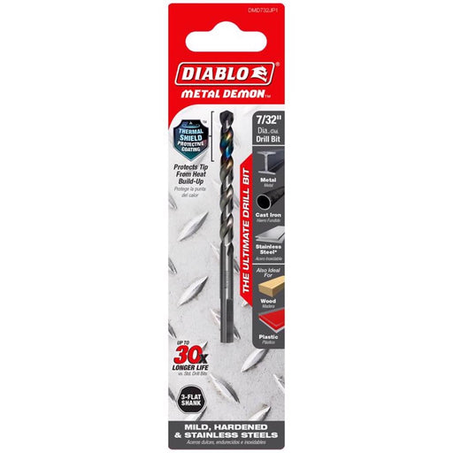 7/32'' Metal Demon Drill Bit for Mild, Hardened & SS