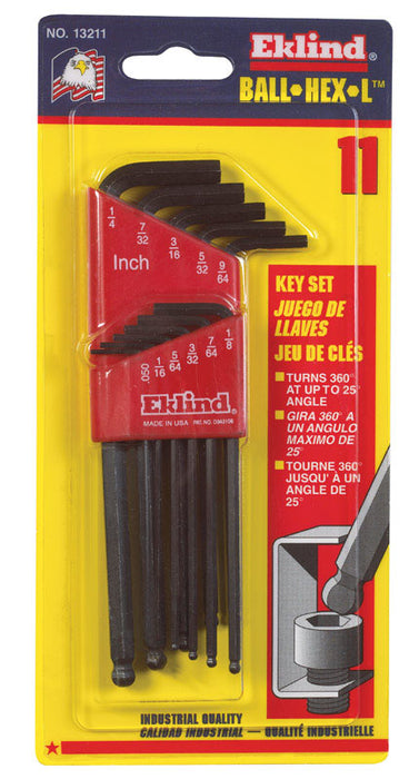 13211 KEY HEX SET 11PC SAE LONG ARM
