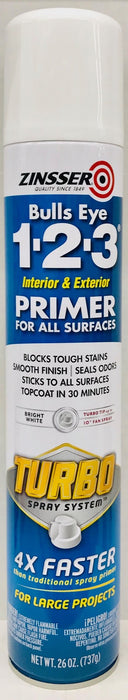 ZinsserÂ® - Bulls Eye 1-2-3 Turbo Spray Primer - 26 oz. Spray - White