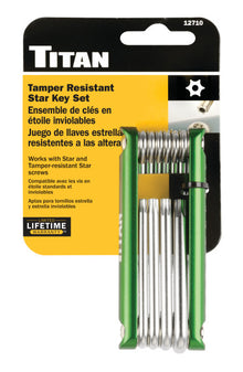 Titan Tools 12710 Folding Tamper Resistant Torx Bit Set T6 to T30 4 x Titan Tool