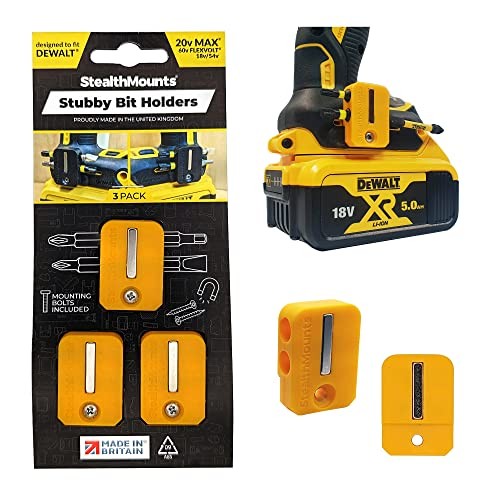 Stubby Bit Holder for DeWALT (3 Pack)  Yellow