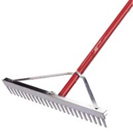 24 Inch Aluminum Landscape Rake, with Aluminum Handle, and End Grip