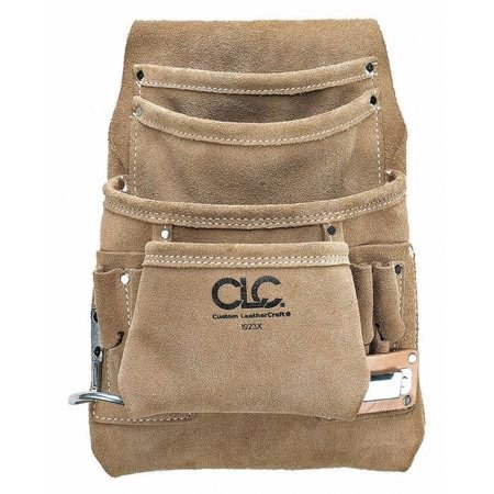 I923X 10 Pocket Nail and Tool Bag Suede Leather