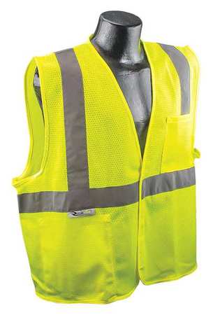 SV22-2 Economy Type R Class 2 Mesh Safety Vest with Two-Tone Trim - Green - Size XL