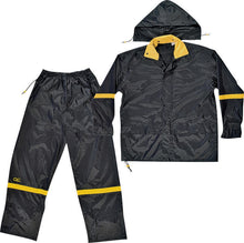 R103L 3PC Black Nylon Rain Suit - L