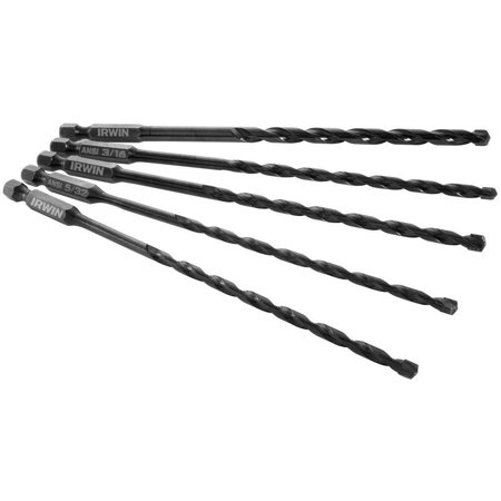 IRWIN Impact Performance Series Masonry 6-Inch Drill Bit Mixed Set, 5-Piece