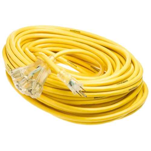 2820 - EXTCORD- 12/3 SJTW 100' YELLOW LE TRI YJ