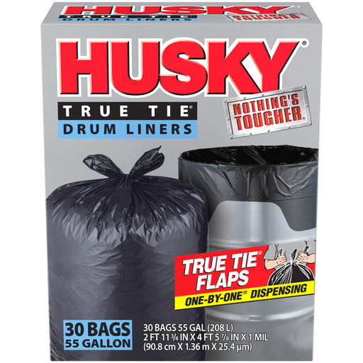 55Gal 1Mil Drum Liner Black 30 Bags/Box