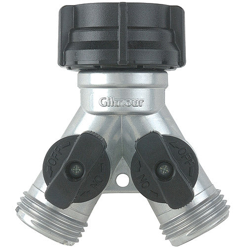 15  Zinc Garden Hose "Y" w/Individual Shut-offs