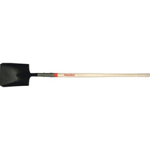 Square Point Shovel with Tab Socket and Rolled Step, Wood Handle