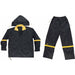 3PC Black Nylon Rain Suit - XL