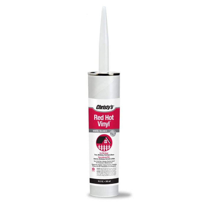 Christys Red Hot White Vinyl Glue, 10oz Caulk Tube