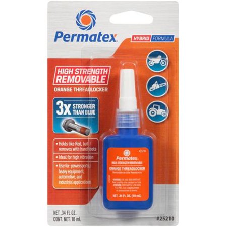 Permatex 25210 Thread Locker, Orange, Liquid, 10ml