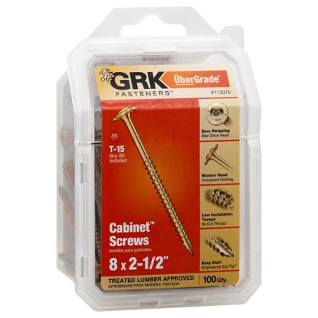 113079 Low Profile Cabinet Screw 8 x 2-1/2" 100 Pack