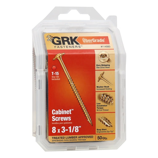 114083  SCREW LW-PRFL CBNT 8X3-1/8IN 50 Pack
