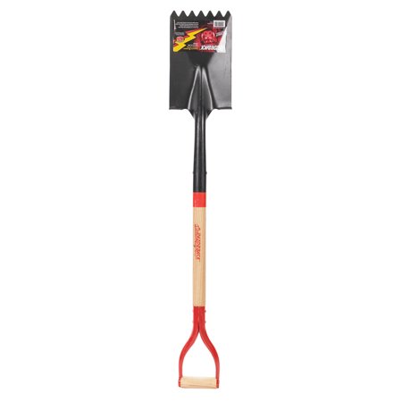 Roofing Tool with Shingle Remover and Fulcrum, Wood Handle and Steel D-Grip
