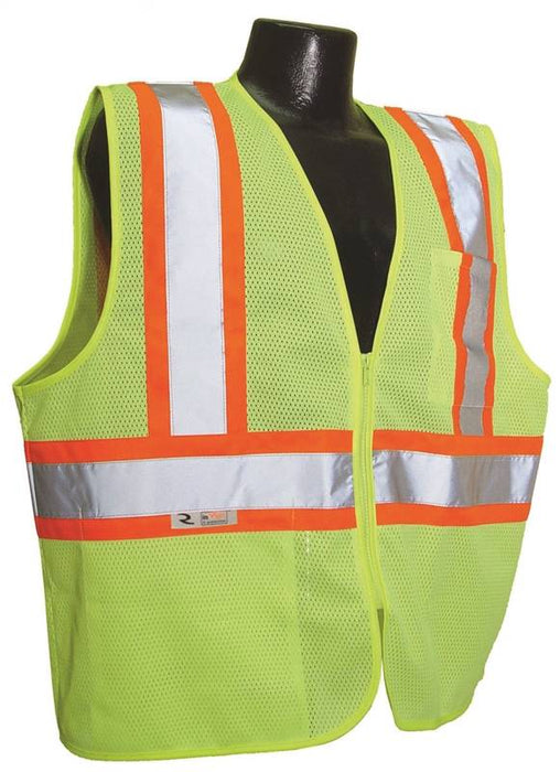 SV22-2 Economy Type R Class 2 Mesh Safety Vest with Two-Tone Trim - Green - Size 2X
