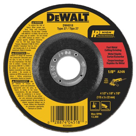 DEWALT 4-1/2 X 1/8 Metal Gp (Blk)