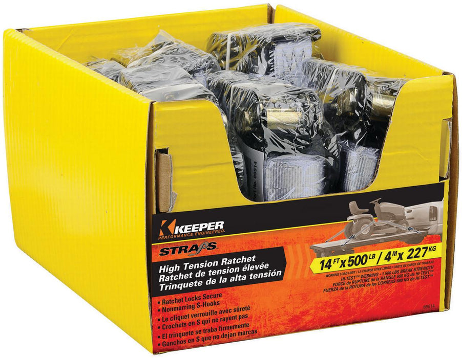 1" X 14' Ratchet Tie-down Strap 500LB
