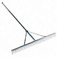 36 Inch Aluminum Landscape Rake, with Aluminum Handle and End Grip