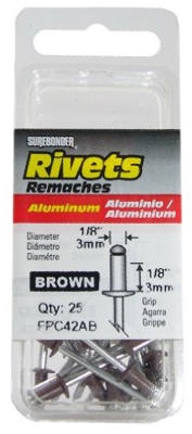 FPC42AB  RIVET 1/8X1/8IN SHRT BRN ALUM