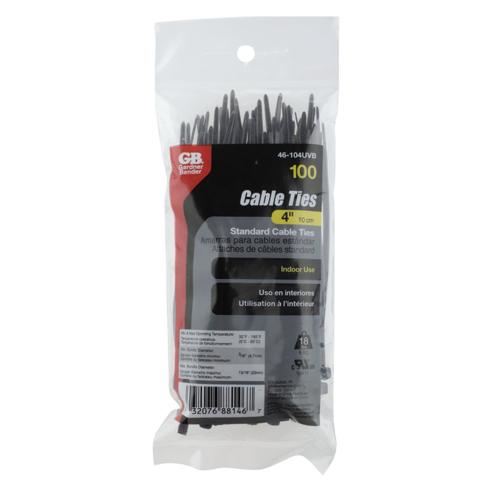 46-104UVB CABLE TIE UV BLACK 18LB 4IN
