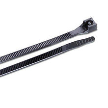 DoubleLock Nylon 6/6 Cable Tie, 8" Length, 2" Max Bundle Dia, Black, 75lb Tensile Strength, (100/Bag)
