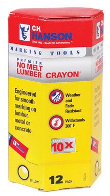 IRWIN Strait-Line Lumber Crayons, Yellow