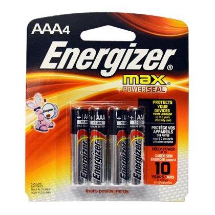 Energizer MAX AAA Batteries (4 Pack), Triple A Alkaline Batteries