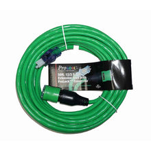 50' Locking Extension Cord, Green, 12/3